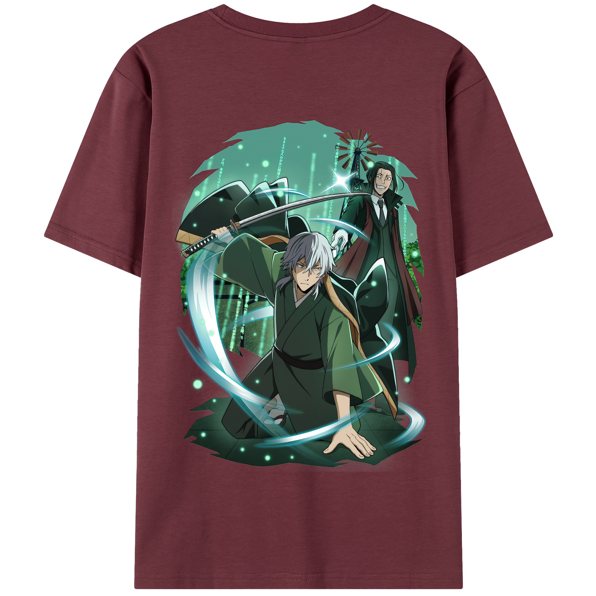（画像用） 文豪ストレイドッグス Bungo Stray Dogs 綿100％半袖Tシャツ（背面プリント）